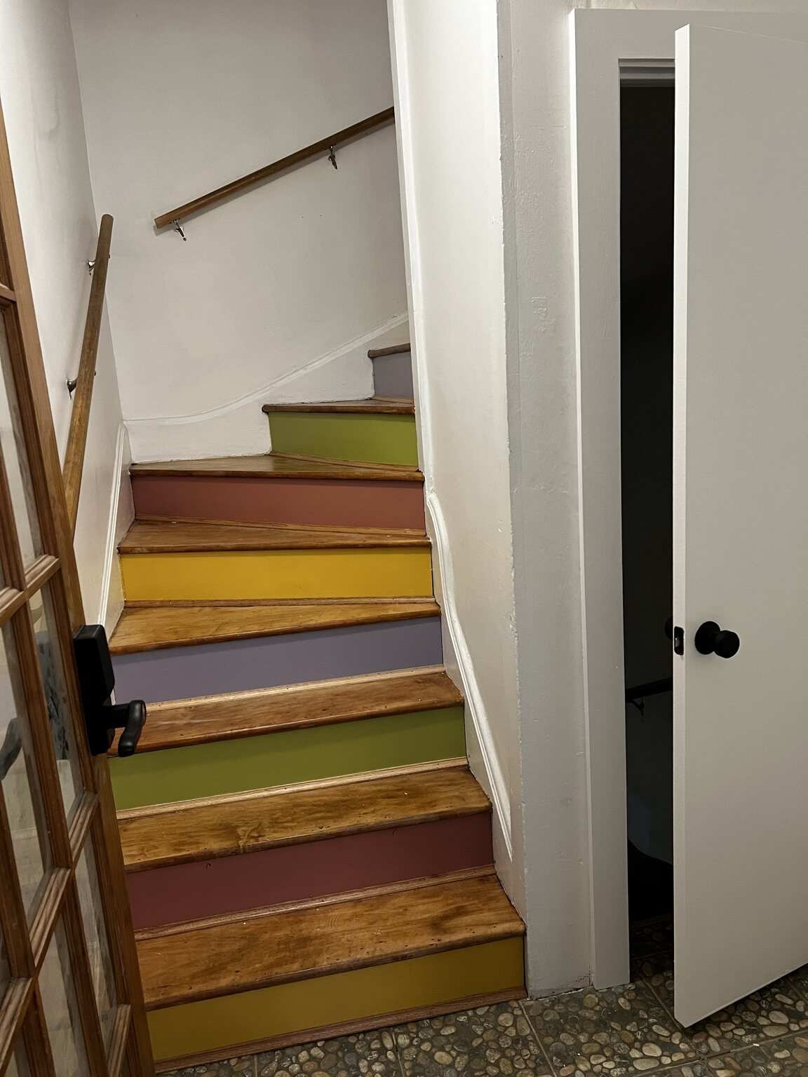 Painted stair faces and risers from the first stairway project